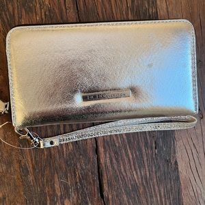 BCBG Silver wristlet